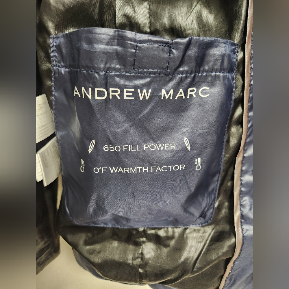 Andrew Marc Women's Shiny Blue Puffer Jacket 650 Fill Power, Size S. #E05 - Picture 5 of 16